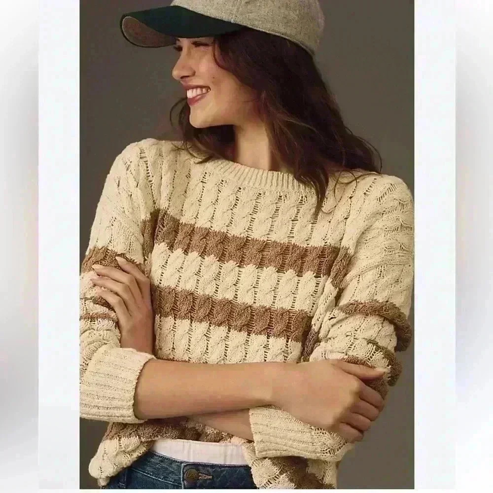 Anthropologie Pilcro Longline Stitch Sweater Size Small NWOT - Picture 2 of 7